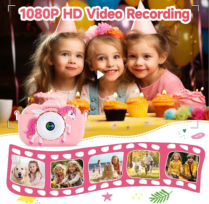 Kids Camera Toys for Ages 3 4 5 6 7 8 9 Girls, 48MP Dual Lens Toddler Digital - Image 4