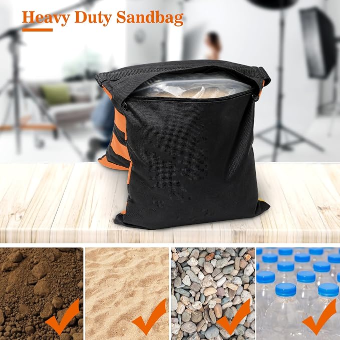 4 Packs Orange Sandbag Weight Bags - Image 3