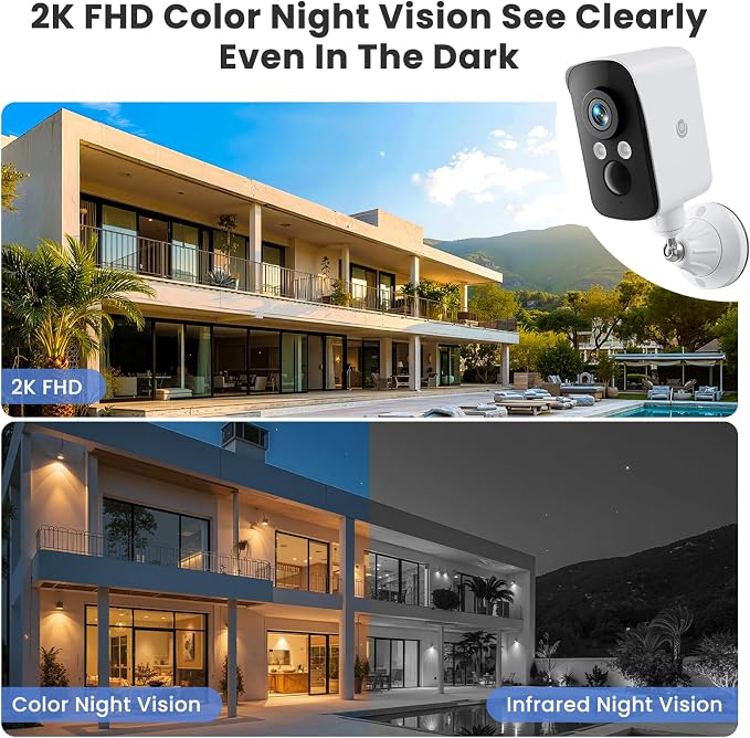 Wireless Outdoor Security Camera, 2.4G WiFi, Battery & Solar Powered, Magnetic - Image 4