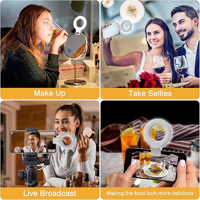 Clip on Ring Light, Kimwood Rechargeable 60 LED Selfie Ring Light - Image 7