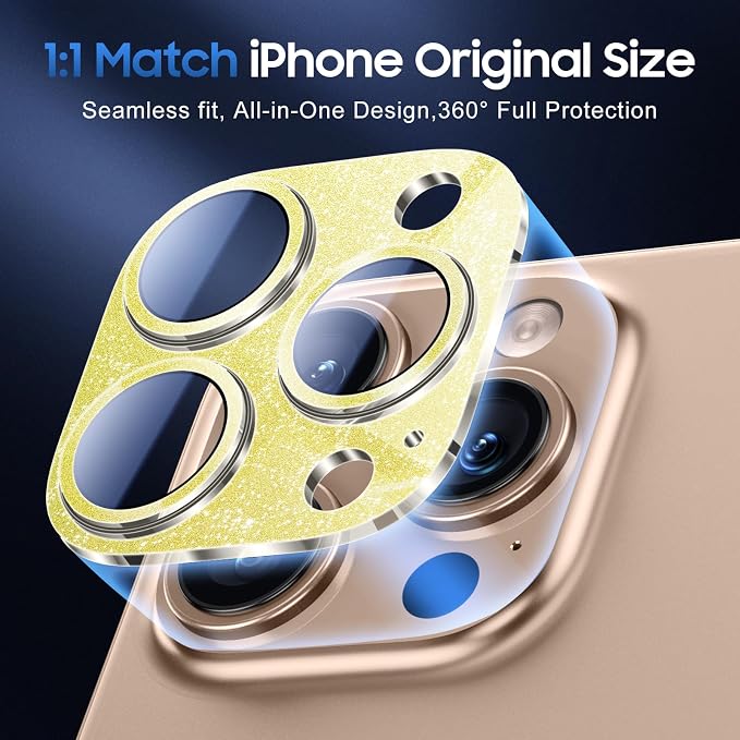 UniqueMe for 3 Pack iPhone 16 Pro/iPhone 16 Pro Max Camera Lens Protector - Image 5