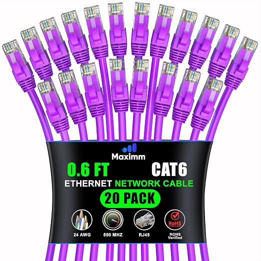 Maximm Cat 6 Ethernet Cable 0.6 ft by MaximmCable