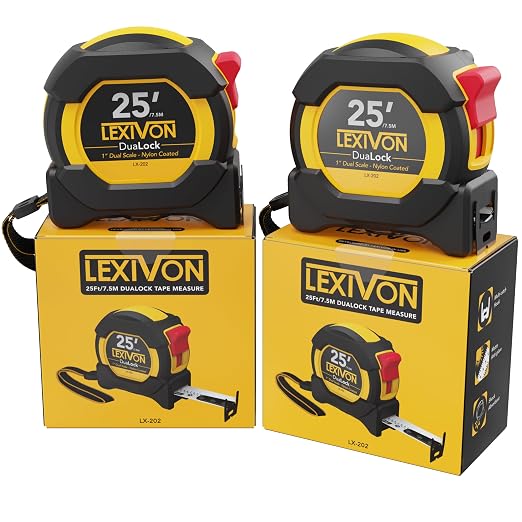 LEXIVON 25Ft/7.5m DuaLock Tape Measure | 1-Inch Wide Blade - Image 8
