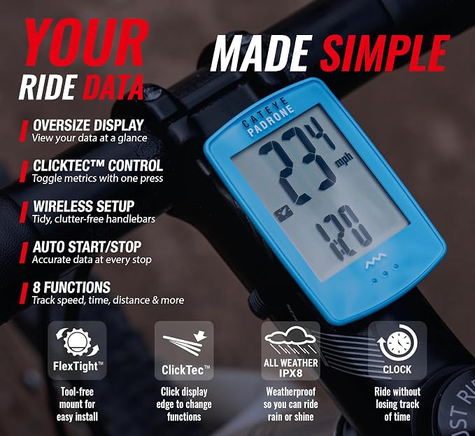 CATEYE Padrone Wireless Bike Computer – Oversized Display Cyclocomputer - Image 3