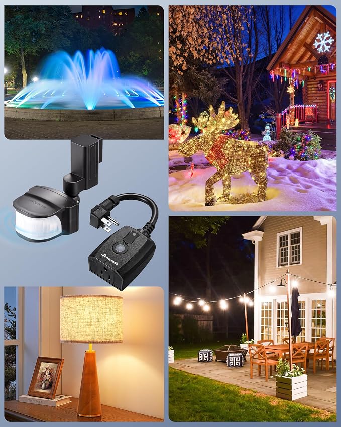 DEWENWILS Motion Sensor Outlet, Indoor Outdoor Motion Sensor Plug Outlet - Image 8