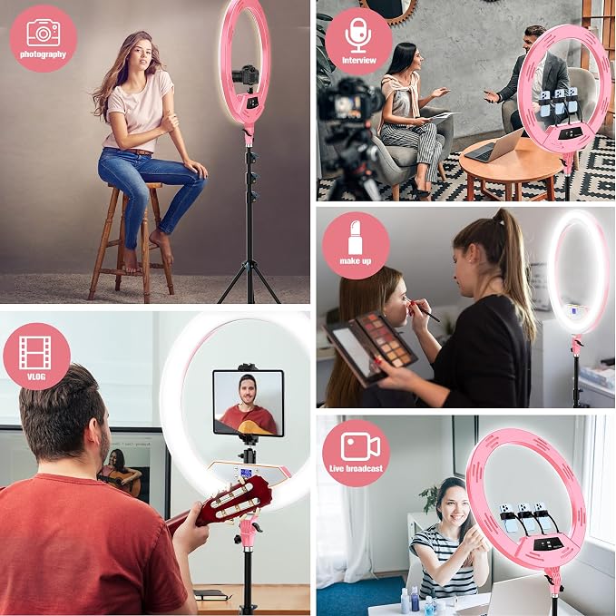 22"Ring Light with Stand, Ring Light Tripod - Image 4