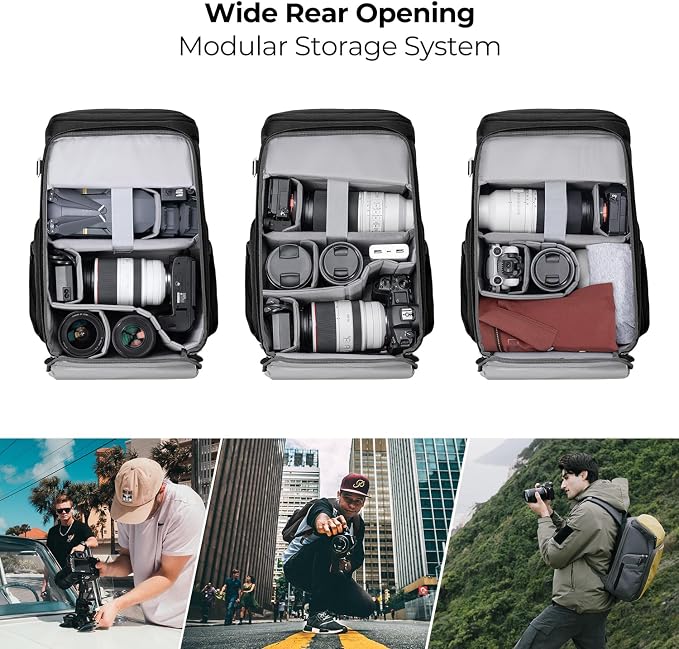 K&F CONCEPT Professional Camera Backpack, Large Photography Backpack Expandable - Image 3