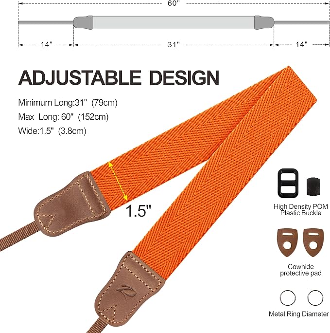 Padwa Lifestyle Orange Camera Strap - Image 5