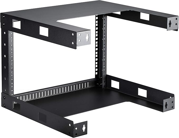 Kenuco Black 6U Wall Mount Open Frame Steel Network Equipment Rack 17.75 Inch - Image 3