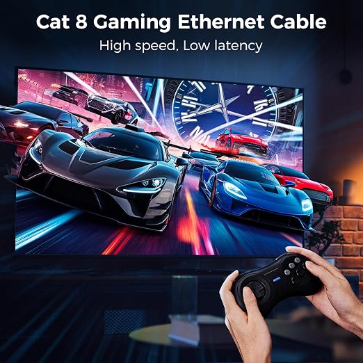 Cat 8 Ethernet Cable 30FT, High-Speed Braided Internet Cable Network Cord - Image 3