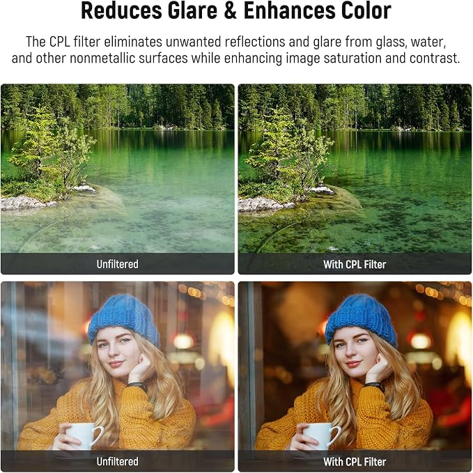 NEEWER 67mm Magnetic CPL Filter, Circular Polarizing Filter - Image 3