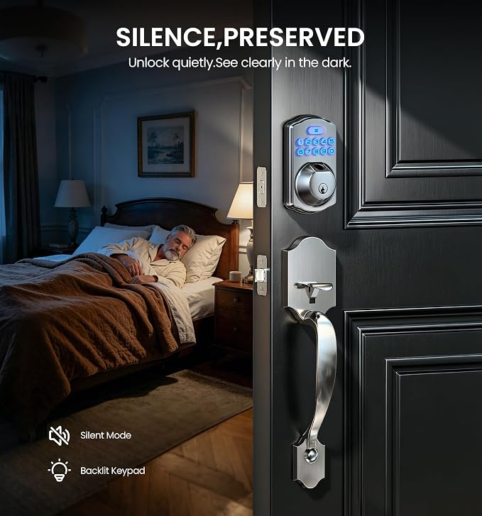 Veise VE012W-H WiFi Smart Front Door Lock Set, Built-in WiFi, App Remote & - Image 10