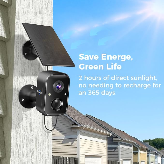 Hiseeu Security Cameras Wireless Outdoor, Solar Powered 3K 4MP Surveillance - Image 3