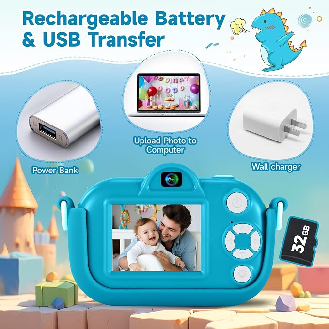 Kids Camera Toddler Toys for Boys Aged 3-9, 1080P Toddler Camera Christmas - Image 6