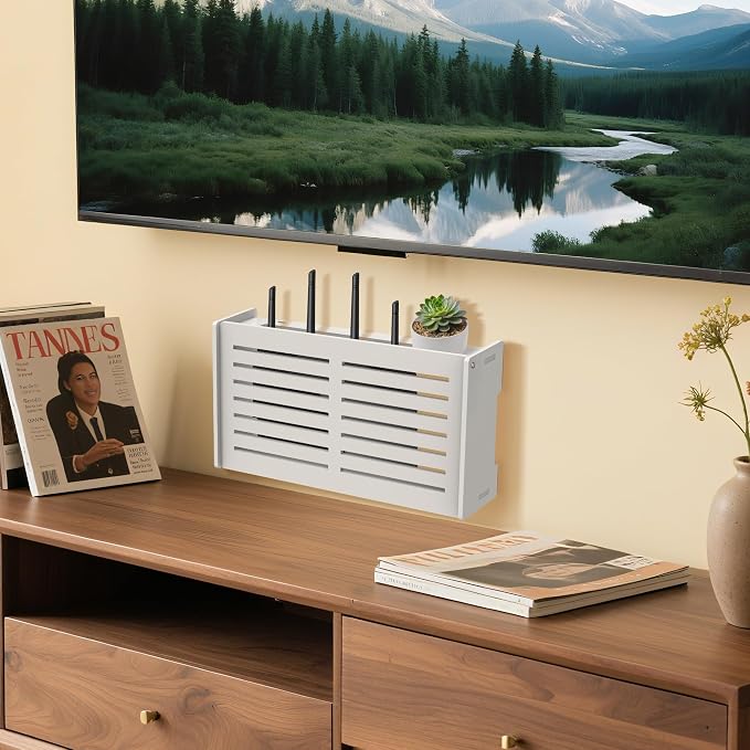 Router Shelf Wall Mount WiFi Router Box Hider Modem Cover - Image 2
