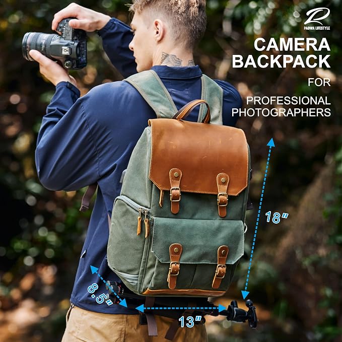 Padwa Lifestyle Green Camera Backpack - Image 5