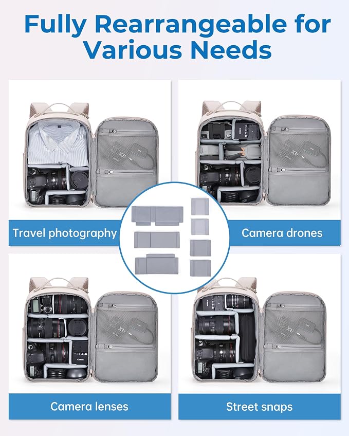 BAGSMART Camera Backpack, DSLR SLR Small Camera Bags - Image 5