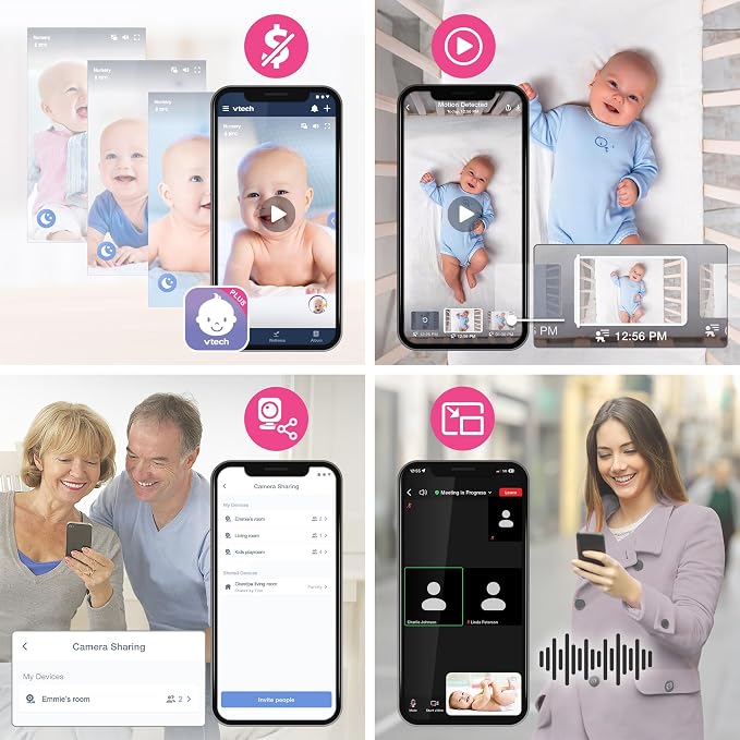 VTech Smart WiFi Baby Monitor, 2 Cameras - Image 3