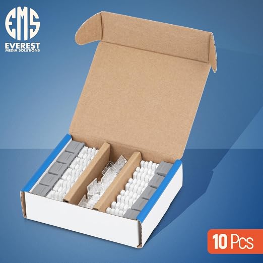 Everest 90° Angled RJ45 Cat6 Keystone Jacks 10-Pack in Gray - Image 2