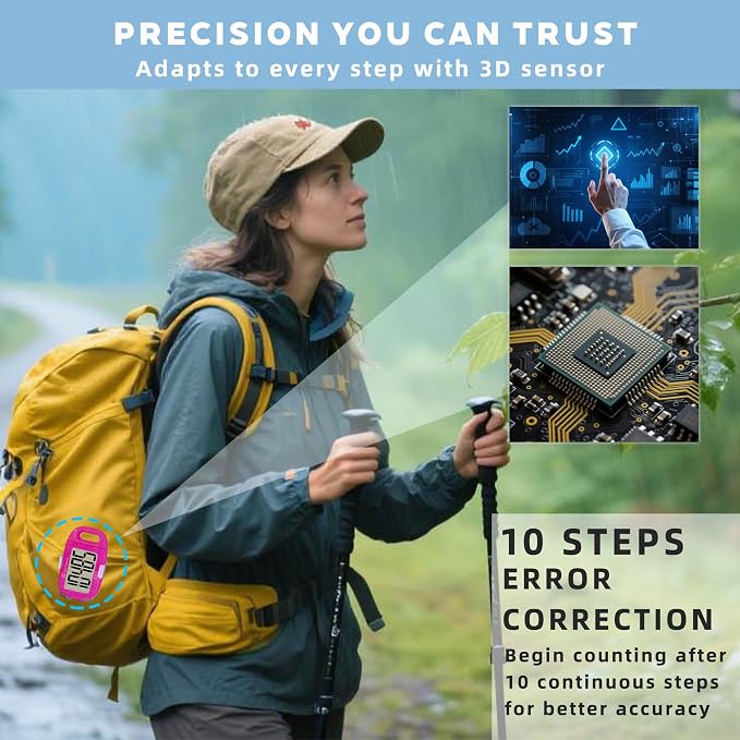 Clip-on 3D Pedometer for Walking Steps Counter - Image 4