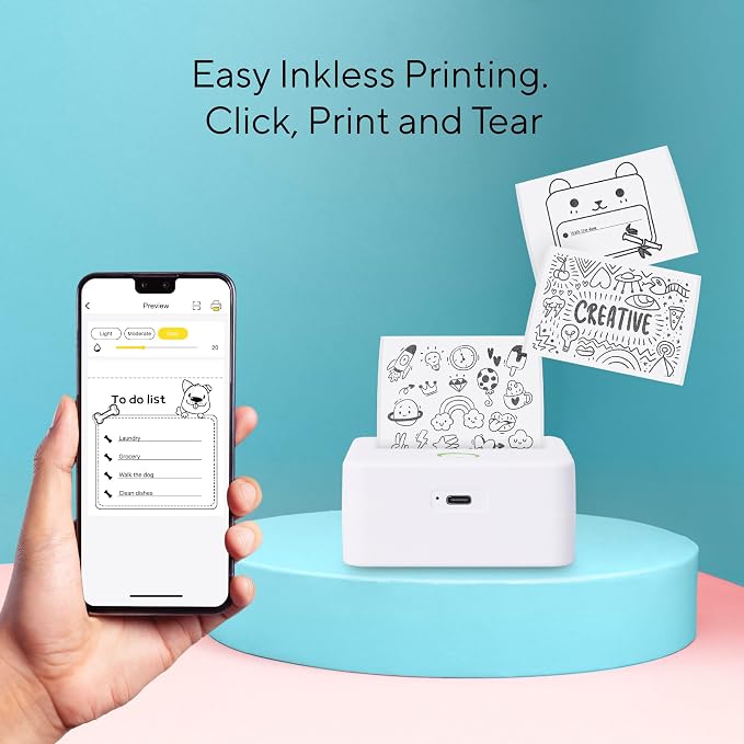 Mini Portable Thermal Printer, Monochrome Label, Receipt and Image Printer - Image 6