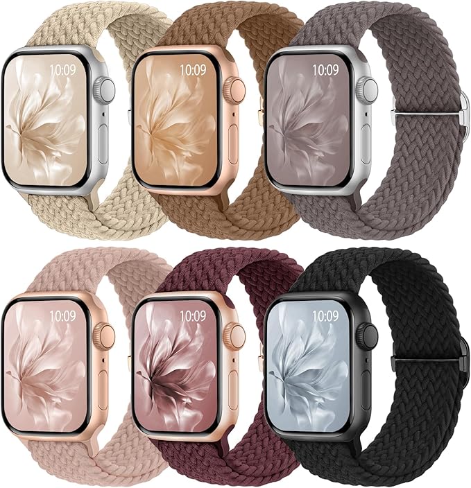 6 Pack Braided Stretchy Bands Compatible by KnossenWatchBand