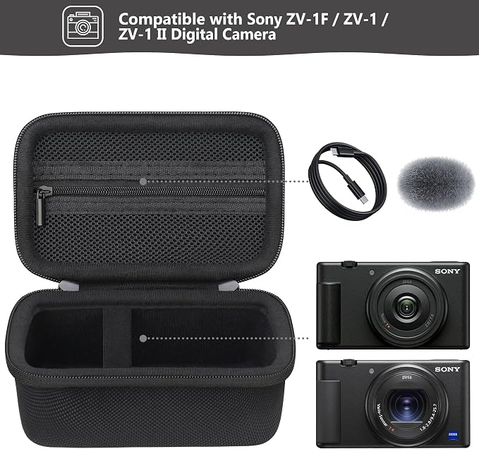 Hard Travel Case for Sony ZV-1F / ZV-1 / ZV-1 II Digital Camera, Vlogger Camera - Image 2