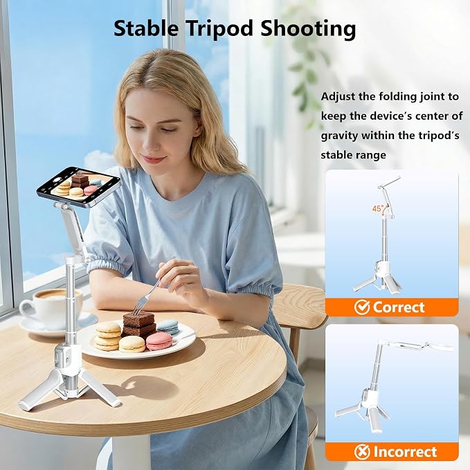 Magnetic Phone Camera Shutter Grip, Extendable Selfie Stick & Tripod Portable - Image 6