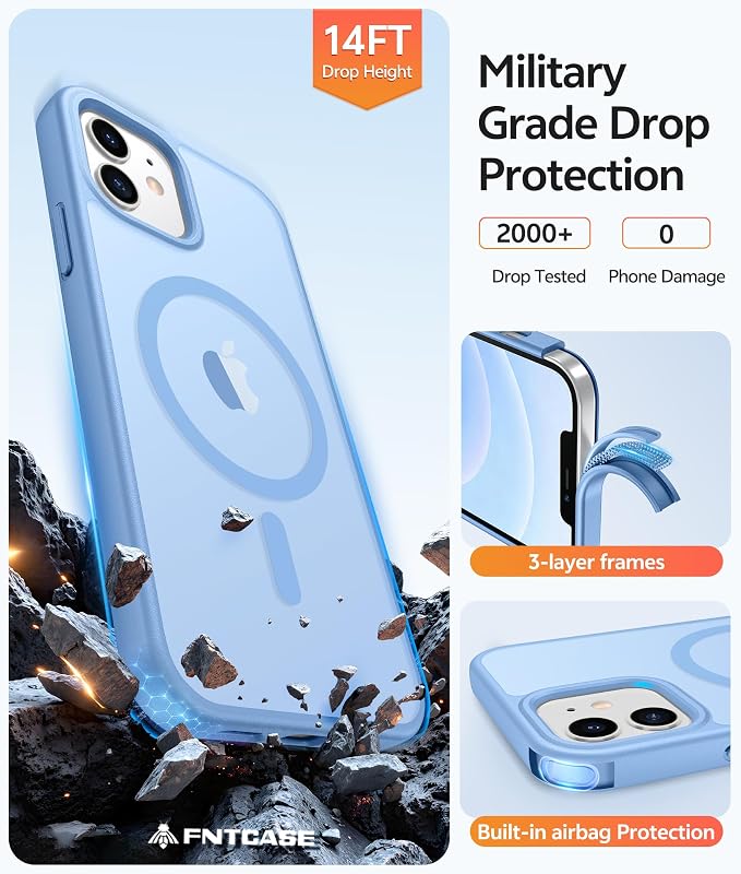 FNTCASE for iPhone 13 Mini Case: for iPhone 12 Mini Case Translucent Matte - Image 5