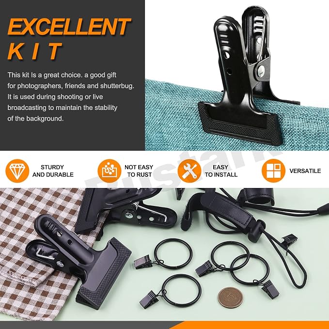 22Pcs Backdrop Heavy Duty Spring Clamps Elastic Photo Clips Holder Clips - Image 3