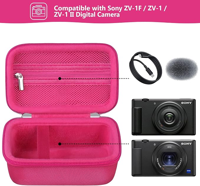 Hard Travel Case for Sony ZV-1F / ZV-1 / ZV-1 II Digital Camera, Vlogger Camera - Image 2