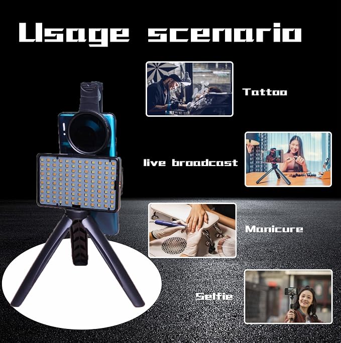 120 Led Tattoo Light Kit with 52mm Cpl, Tripod Light, Dual Clips, Tattoo - Image 6