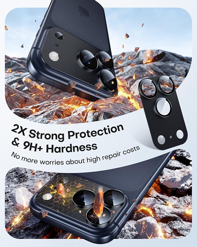 TAURI 2 Pack for iPhone 17 Pro Max Camera Lens Protector, Full Coverage - Image 3