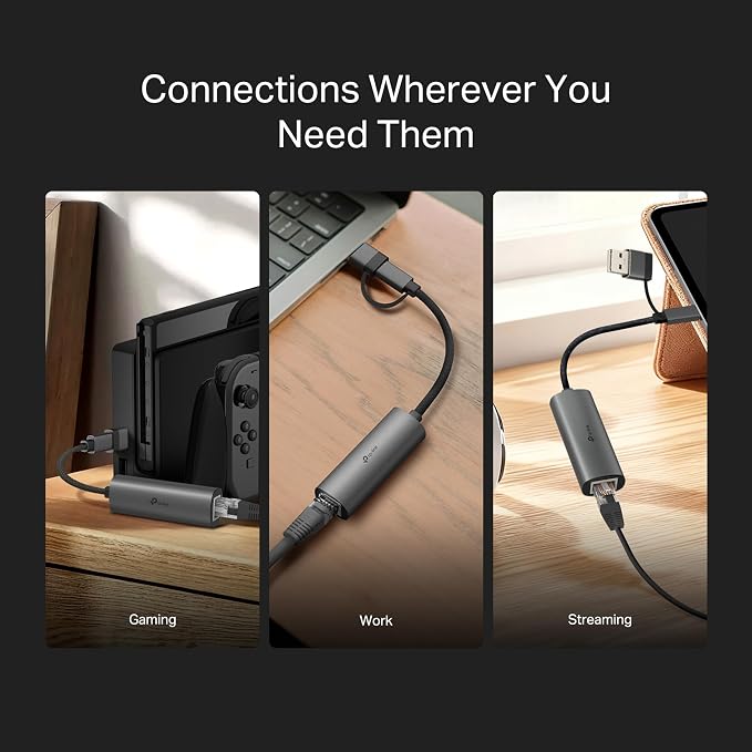 TP-Link 2-in-1 USB 3.0 & USB C to Ethernet Adapter, RJ45 Gigabit LAN, Plug & - Image 7