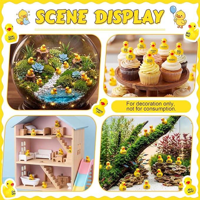 Skylety 24 Pcs Back to School Mini Resin Ducks - Image 5