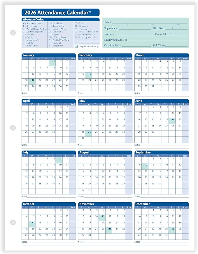 ComplyRight 2026 Attendance Tracking Kit - Image 3