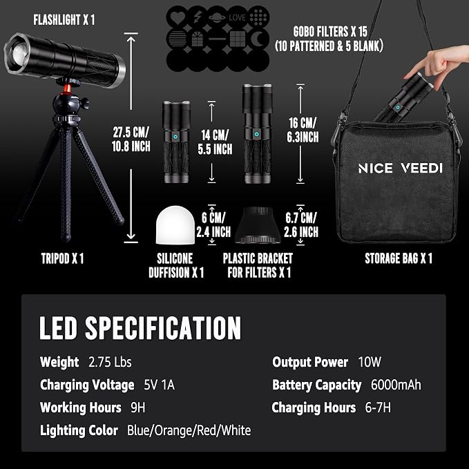 NiceVeedi 4-Color Handheld Photography Lighting Kit - Image 8