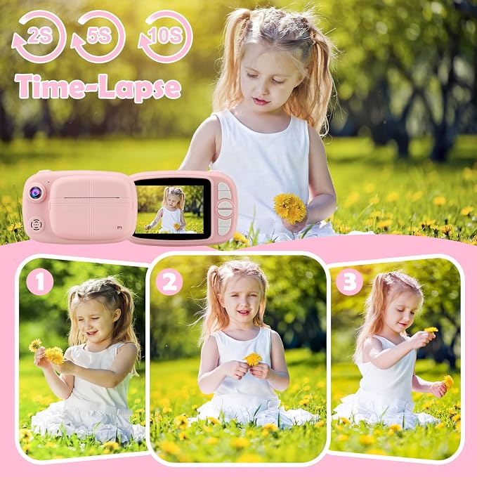 Kids Instant Camera, Mijiaowatch 12MP/1080P Kids Digital Print Camera, 3.5 Inch - Image 4