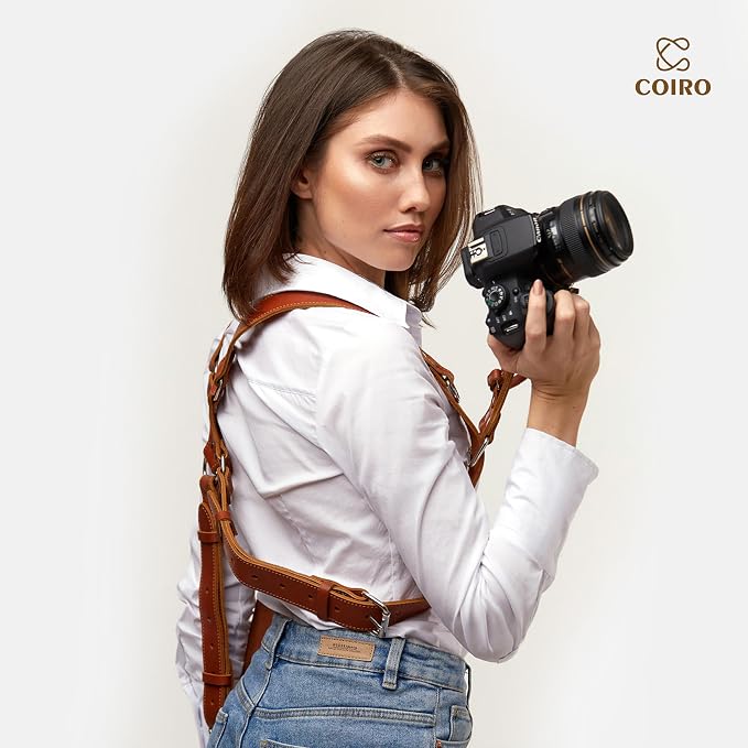 C Coiro Dual Camera Harness Shoulder Leather Camera Strap - Image 6