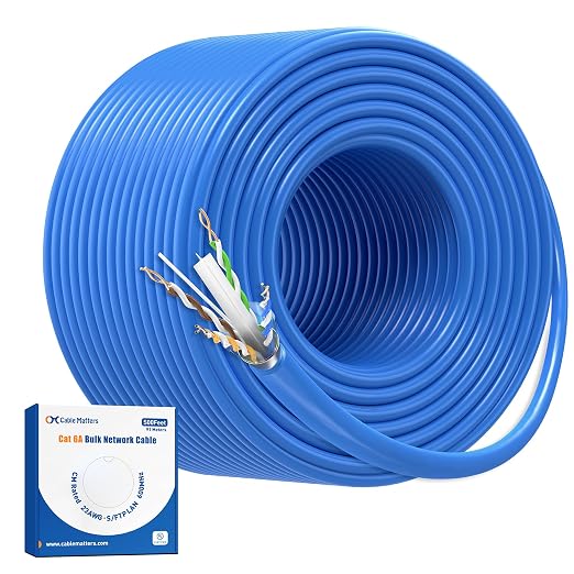 Cable Matters 10Gbps in-Wall Riser Cat 6A Bulk Ethernet Cable - 500ft by CableMatters