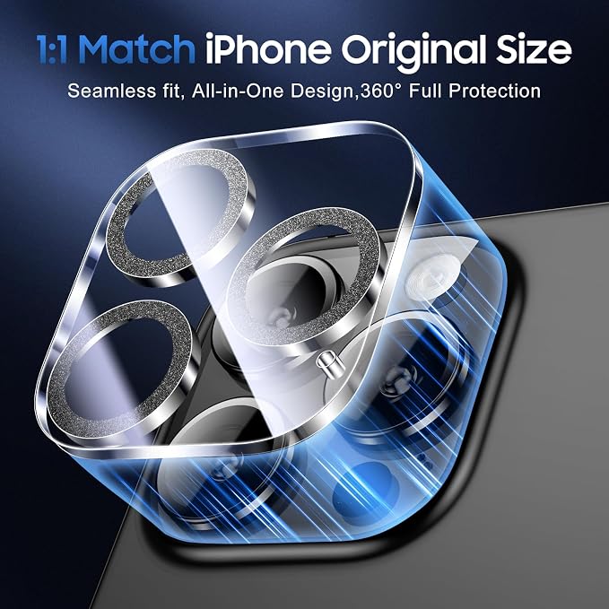 UniqueMe for 3 Pack iPhone 15 Pro/iPhone 15 Pro Max Camera Lens Protector - Image 5