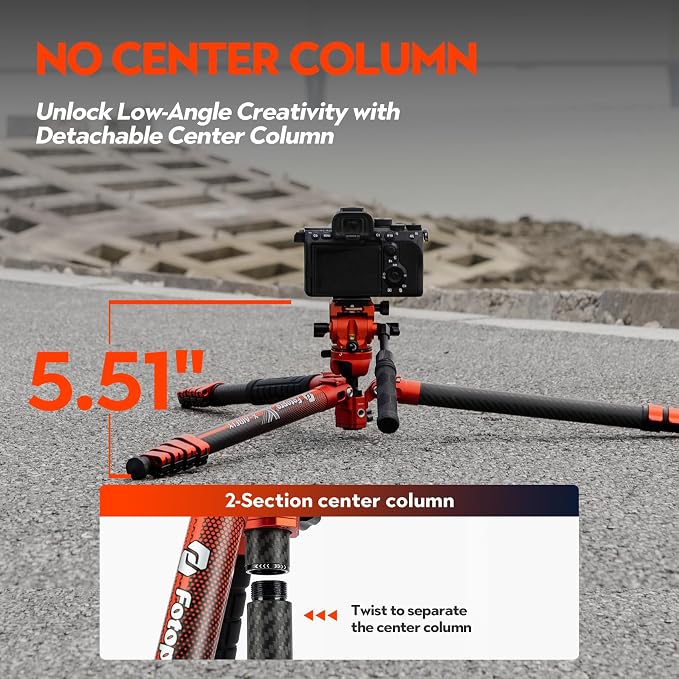 Fotopro X-Airfly Video 64.5 Inch Lightweight Travel Camera Tripod - Image 6
