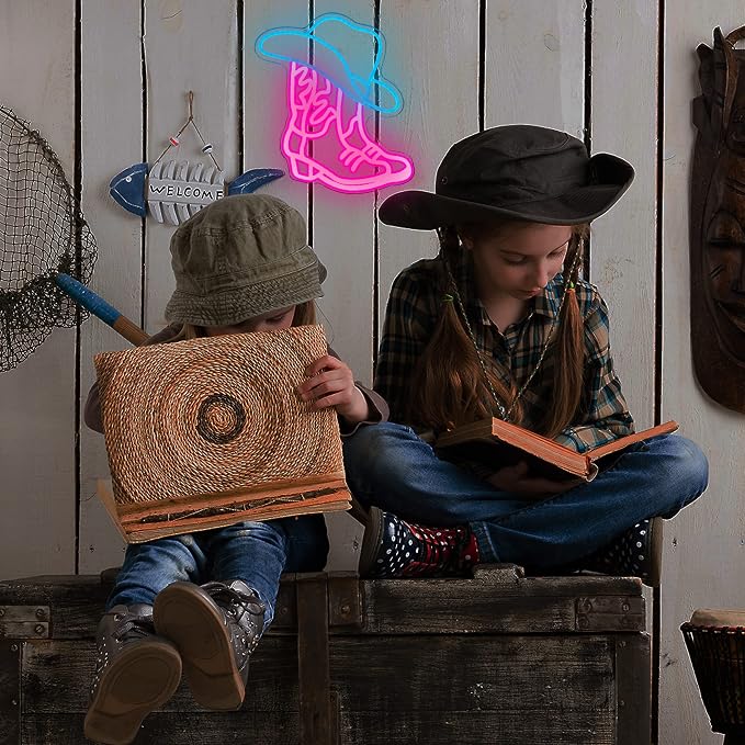 Cowboy Boot and Hat LED Neon Sign, Western Country Wall Decor - Image 6