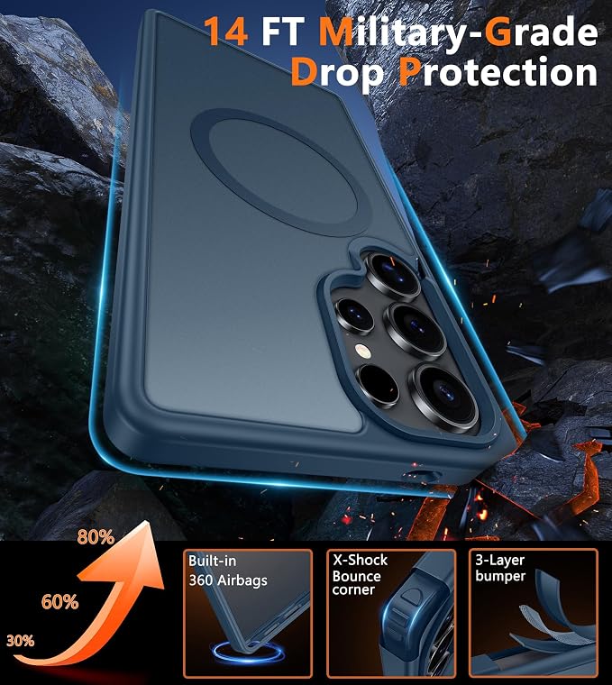 FNTCASE for Samsung Galaxy S25-Ultra Case: Matte Translucent Slim Cell Phone - Image 5
