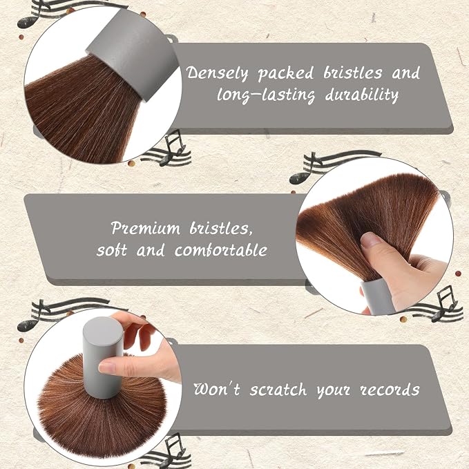 Ziliny 3 Pcs Vinyl Record Cleaning Brush Wooden Anti Static Dust Record Vinyl - Image 3