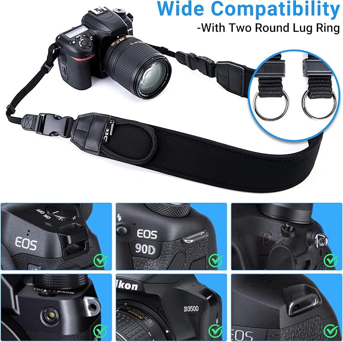 DSLR Camera Neck Strap, Soft Neoprene Shoulder Belt - Image 7