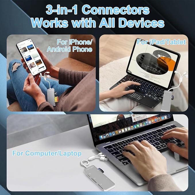 Memory Stick Pro Duo Adapter, 5-in-1 Aluminum SD/TF/CF/MS/XD Picture Card Reader - Image 8