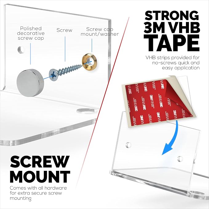 BRAINWAVZ 4.5" Small Baby Monitors & Speaker Wall Mount Shelf, Adhesive & Screw - Image 4
