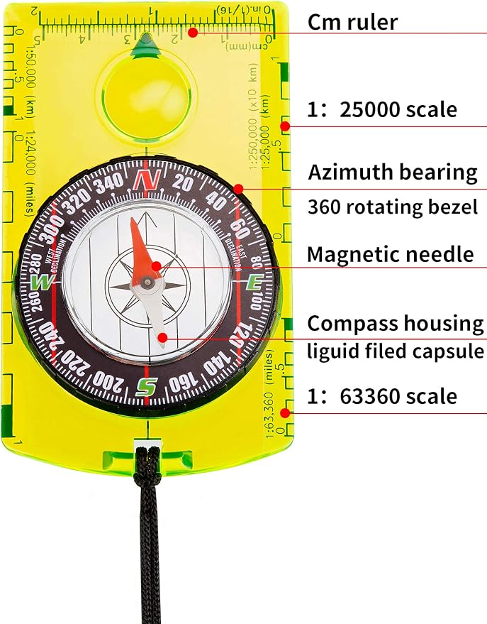 Gejoy 6 Pcs Orienteering Compass Bulk Portable Survival Compass Scout Learning - Image 4