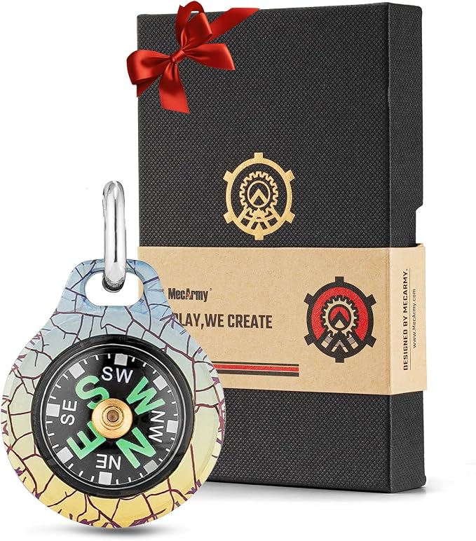 MecArmy Mini Titanium/Brass Compass, Waterproof IPX5 Pocket Compass by MecArmy